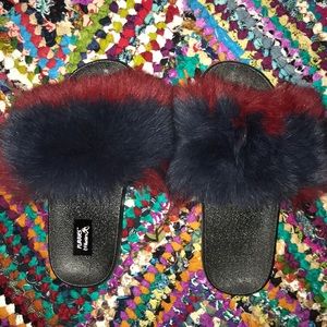 NEW women’s Fur Slides